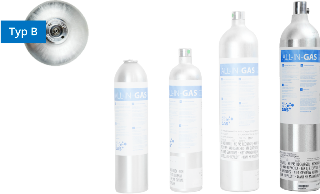 Quatre bouteilles de gaz